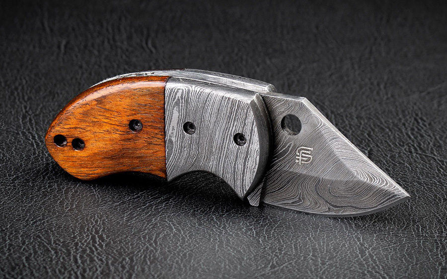 Artisan Crafted Damascus Steel EDC Folding Knife with Bone Handle main image 0