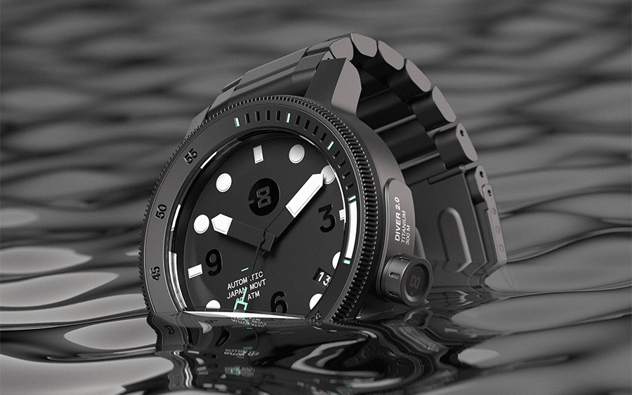 希少美品 MINUS-8 DIVER2.0 マイナスエイト メンズ 自動巻腕時計 MINUS-8 Diver 2.0 Titanium Watch - Everyday Carry