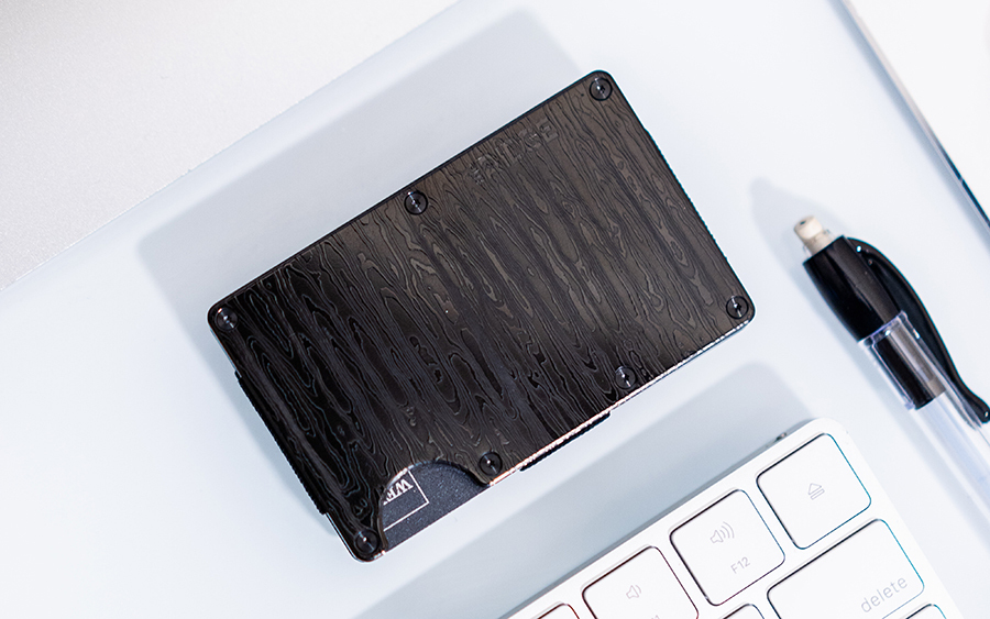 Ridge Black Damascus Wallet - Everyday Carry